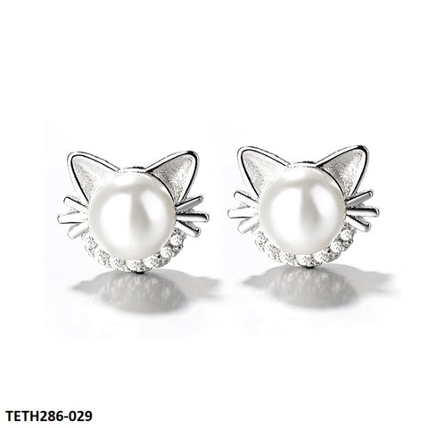 TETH286 GWH Zircon Kitty Pearl Tops Pair - TETH