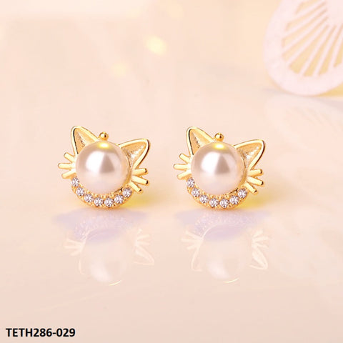 TETH286 GWH Zircon Kitty Pearl Tops Pair - TETH