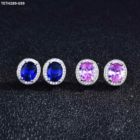 TETH289 GWH Round Step Zircon Tops Pair - TETH