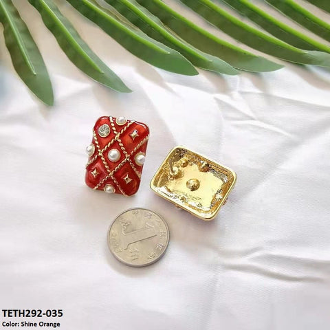 TETH292 SKM Sterling Rech Ear Tops Pair - CETH