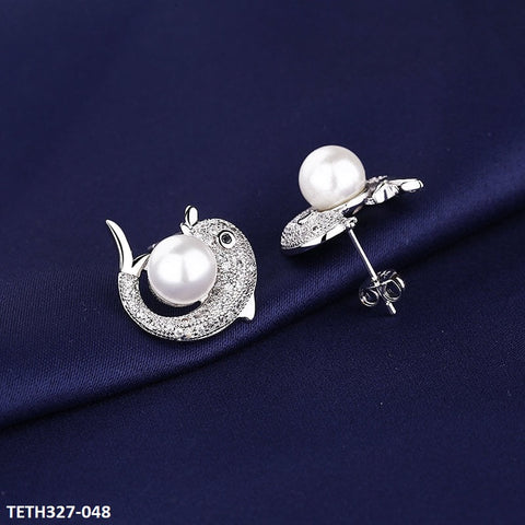 TETH327 BLX Pearl Round Fish Tops Pair - TETH