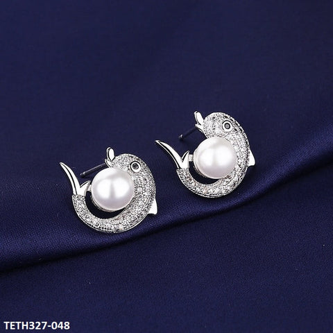 TETH327 BLX Pearl Round Fish Tops Pair - TETH
