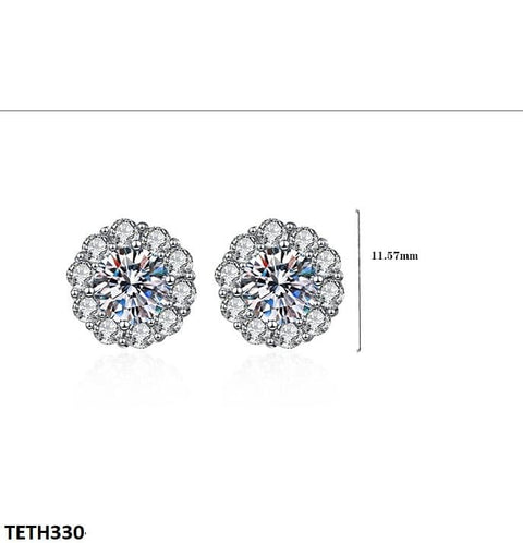 TETH330 BLX Round Sterling Stud Tops Pair - TETH