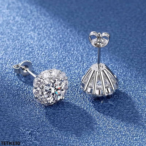 TETH330 BLX Round Sterling Stud Tops Pair - TETH