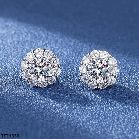 TETH330 BLX Round Sterling Stud Tops Pair - TETH