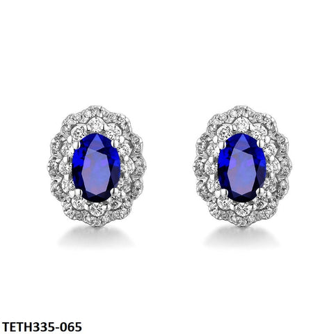 TETH335 KRL Oval Flower Stud Tops Pair - TETH