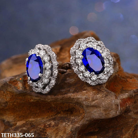 TETH335 KRL Oval Flower Stud Tops Pair - TETH