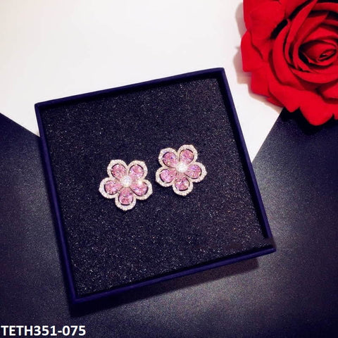 TETH351 KRL Layer Flower Stud Top Pair - TETH