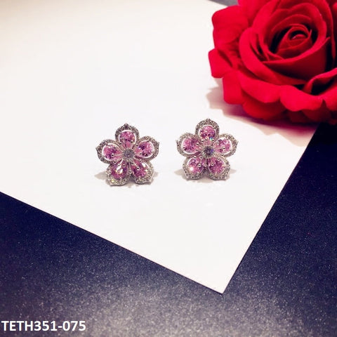 TETH351 KRL Layer Flower Stud Top Pair - TETH