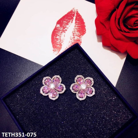 TETH351 KRL Layer Flower Stud Top Pair - TETH