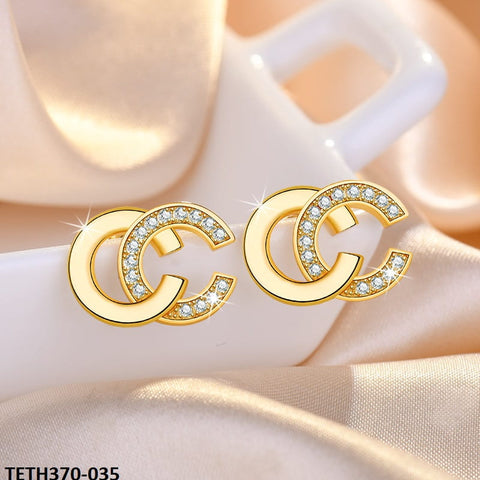TETH370 HNJ CC Look Sterling Ear Tops Pair - TETH
