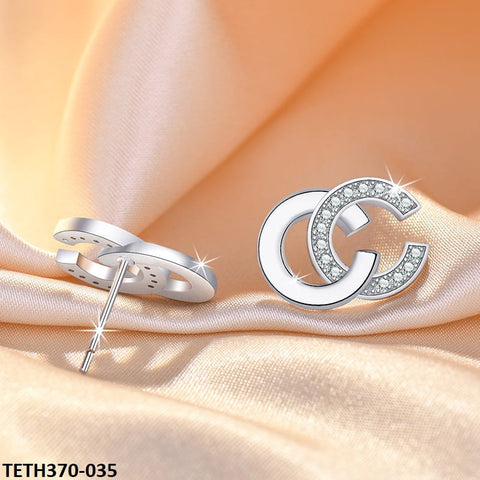 TETH370 HNJ CC Look Sterling Ear Tops Pair - TETH