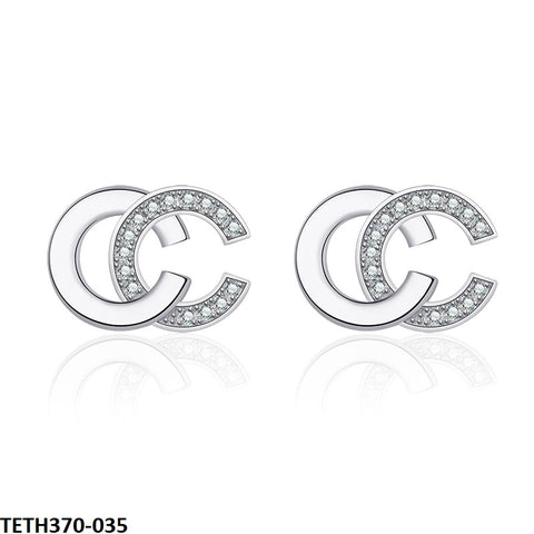 TETH370 HNJ CC Look Sterling Ear Tops Pair - TETH