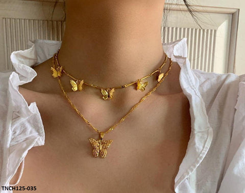 TNCH125 JMN Butterfly Layered Necklace - TNCH