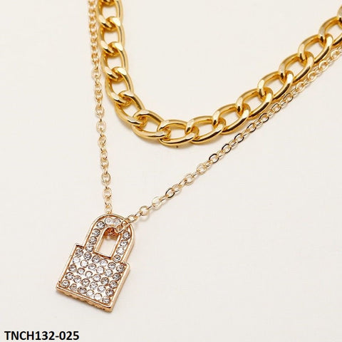 TNCH132 LSH Layer Lock & Chain Necklace - TNCH