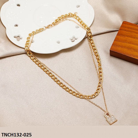 TNCH132 LSH Layer Lock & Chain Necklace - TNCH