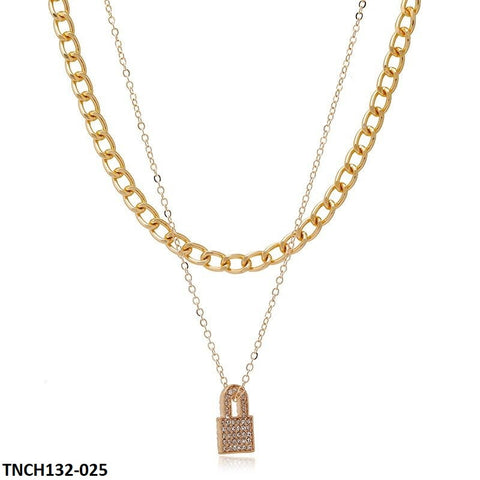 TNCH132 LSH Layer Lock & Chain Necklace - TNCH