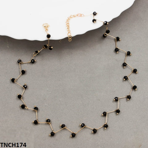 TNCH174 LQP Black Beads Necklace - TNCH