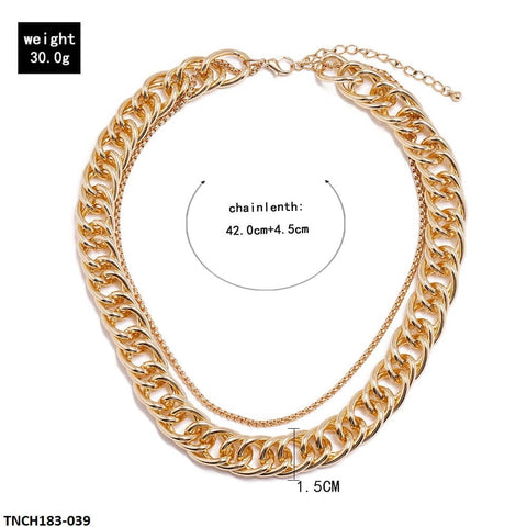 TNCH183 CHN Braid Curb Chain Necklace - TNCH