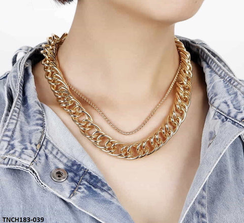 TNCH183 CHN Braid Curb Chain Necklace - TNCH