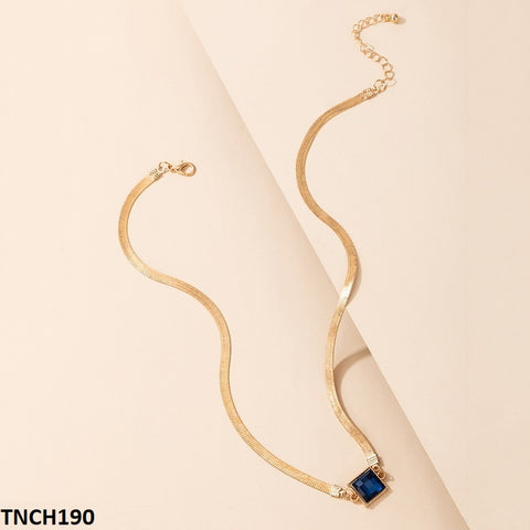 TNCH190 YYE Check Blue Box Snake Neck Pendant - TNCH