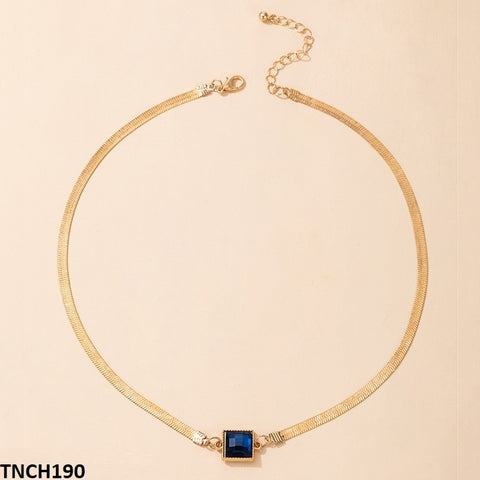 TNCH190 YYE Check Blue Box Snake Neck Pendant - TNCH