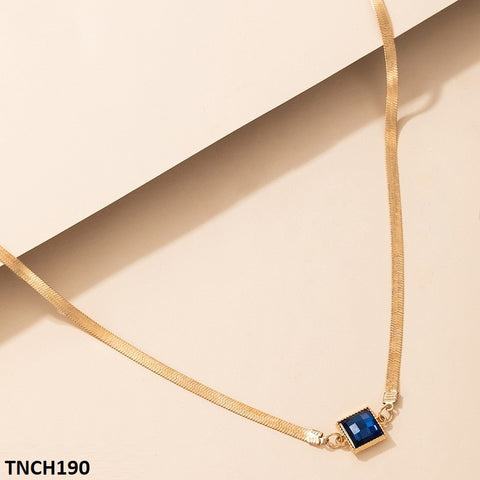 TNCH190 YYE Check Blue Box Snake Neck Pendant - TNCH