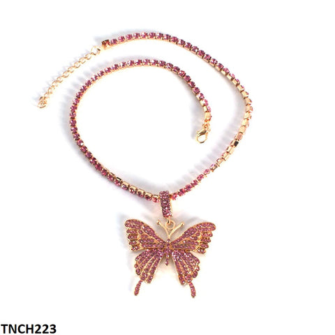 TNCH223 LQP Butterfly/Tassels Necklace - TNCH