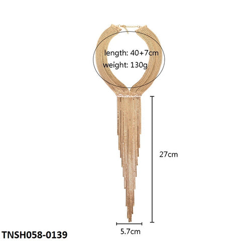 TNSH058 BQN Traditional Curb Chain Drop Necklace - TNSH