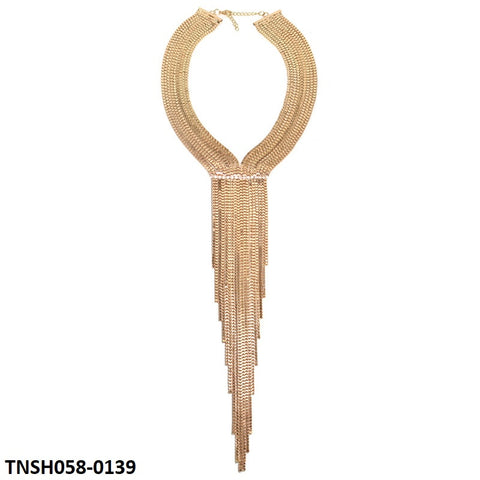 TNSH058 BQN Traditional Curb Chain Drop Necklace - TNSH