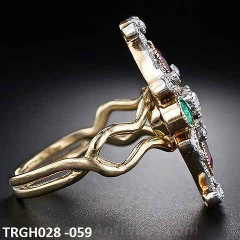 TRGH028 CSH Pear Victoria Flower Ring - TRGH