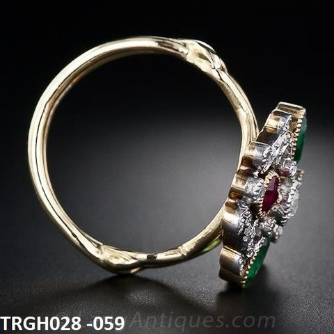 TRGH028 CSH Pear Victoria Flower Ring - TRGH