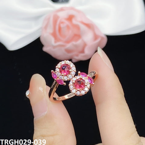 TRGH029 KRL Round Flower Adjustable Ring - TRGH