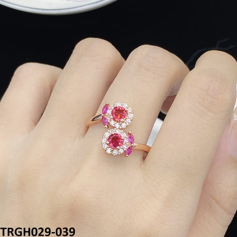 TRGH029 KRL Round Flower Adjustable Ring - TRGH