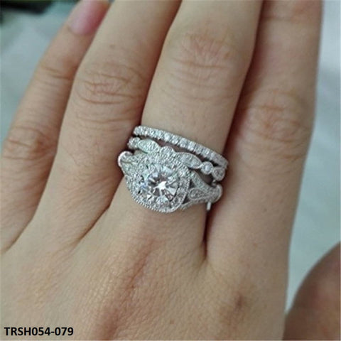 TRSH054 GWH 3 Cocktail Ring Set - TRSH