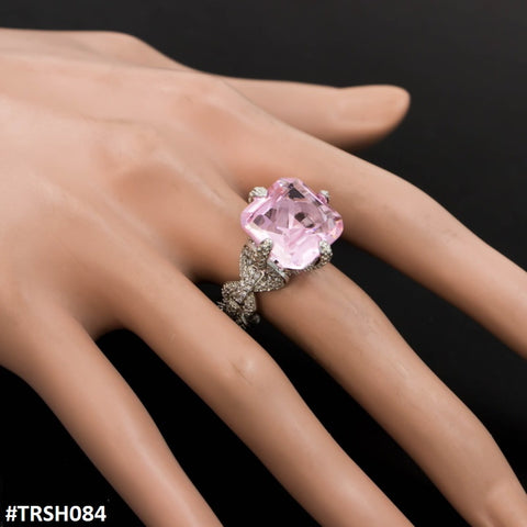 TRSH084 DNG Zigzag Square  Ring Adjustable - TRSH