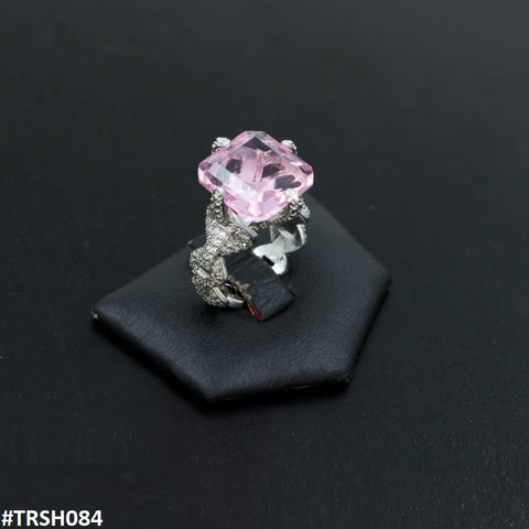 TRSH084 DNG Zigzag Square  Ring Adjustable - TRSH