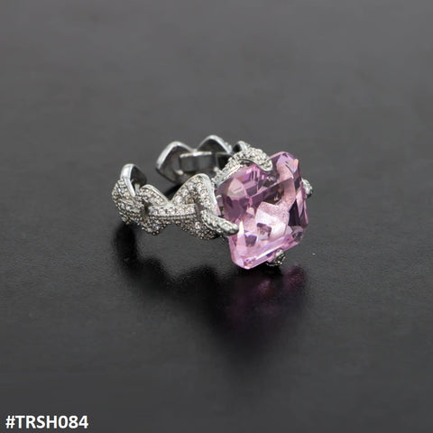 TRSH084 DNG Zigzag Square  Ring Adjustable - TRSH