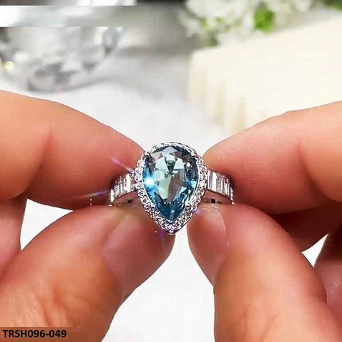 TRSH096 CSH Blue Pear Tapered Ring - TRSH