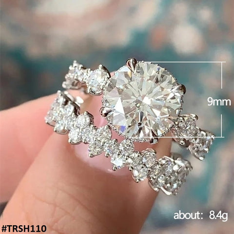 TRSH110 CSH Zigzag Round Couple Ring - TRSH