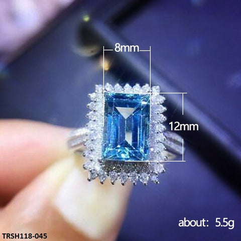 TRSH118 CSH Aqua Rectangle Ring - TRSH