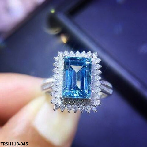 TRSH118 CSH Aqua Rectangle Ring - TRSH