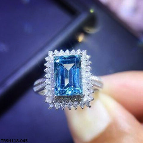 TRSH118 CSH Aqua Rectangle Ring - TRSH