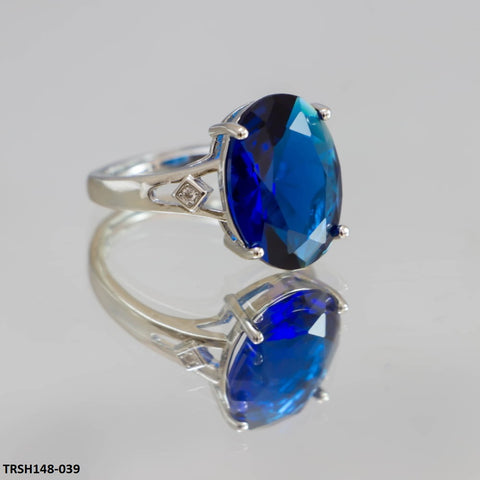TRSH148 KRL Blue Cocktail Adjustable Ring - TRSH