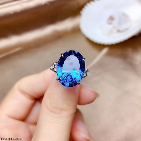 TRSH148 KRL Blue Cocktail Adjustable Ring - TRSH