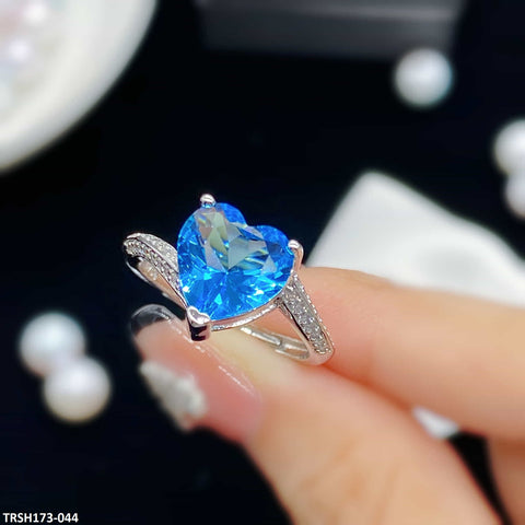 TRSH173 KRL Aqua Heart Adjustable Ring - TRSH