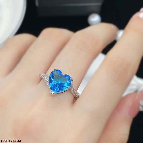 TRSH173 KRL Aqua Heart Adjustable Ring - TRSH