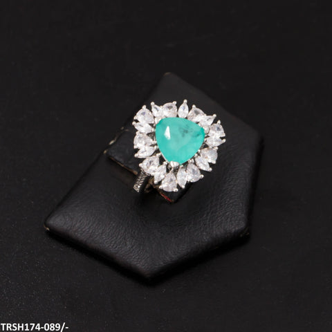 TRSH174 KRL Trillion Cathedral Adjustable Ring - TRSH