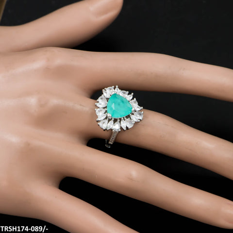 TRSH174 KRL Trillion Cathedral Adjustable Ring - TRSH