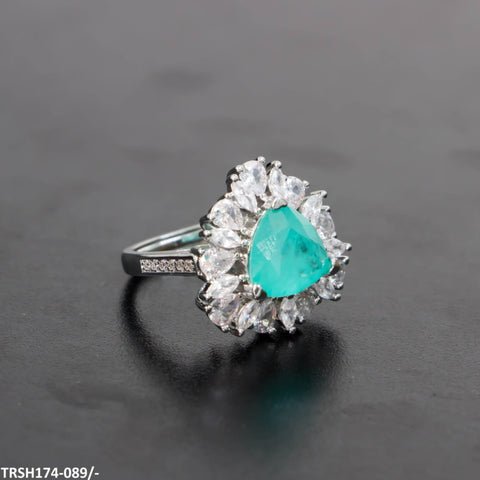 TRSH174 KRL Trillion Cathedral Adjustable Ring - TRSH